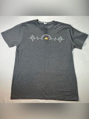 Charcoal Gray Graphic Crewneck T-Shirt New Driver Speedometer Design